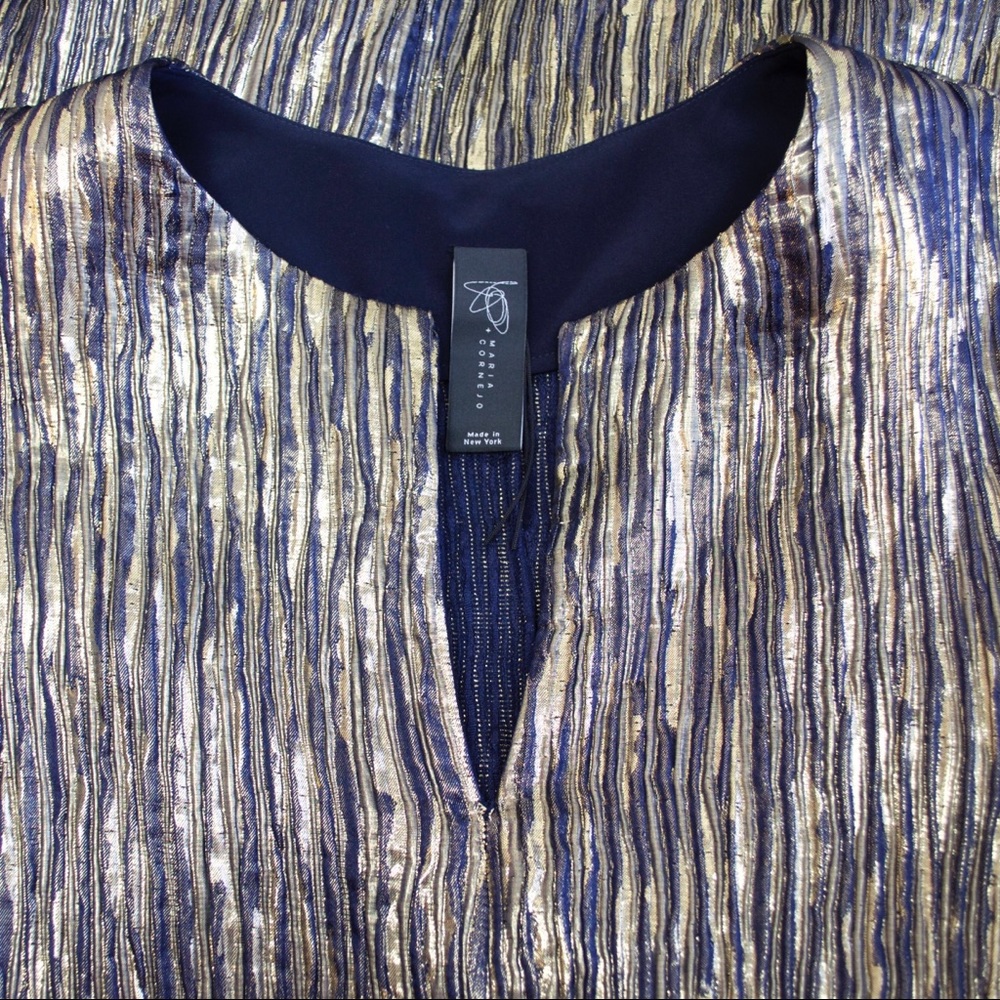 ZERO + MARIA CORNEJO Gold Metallic Martin Dress 16 - Picture 8 of 8